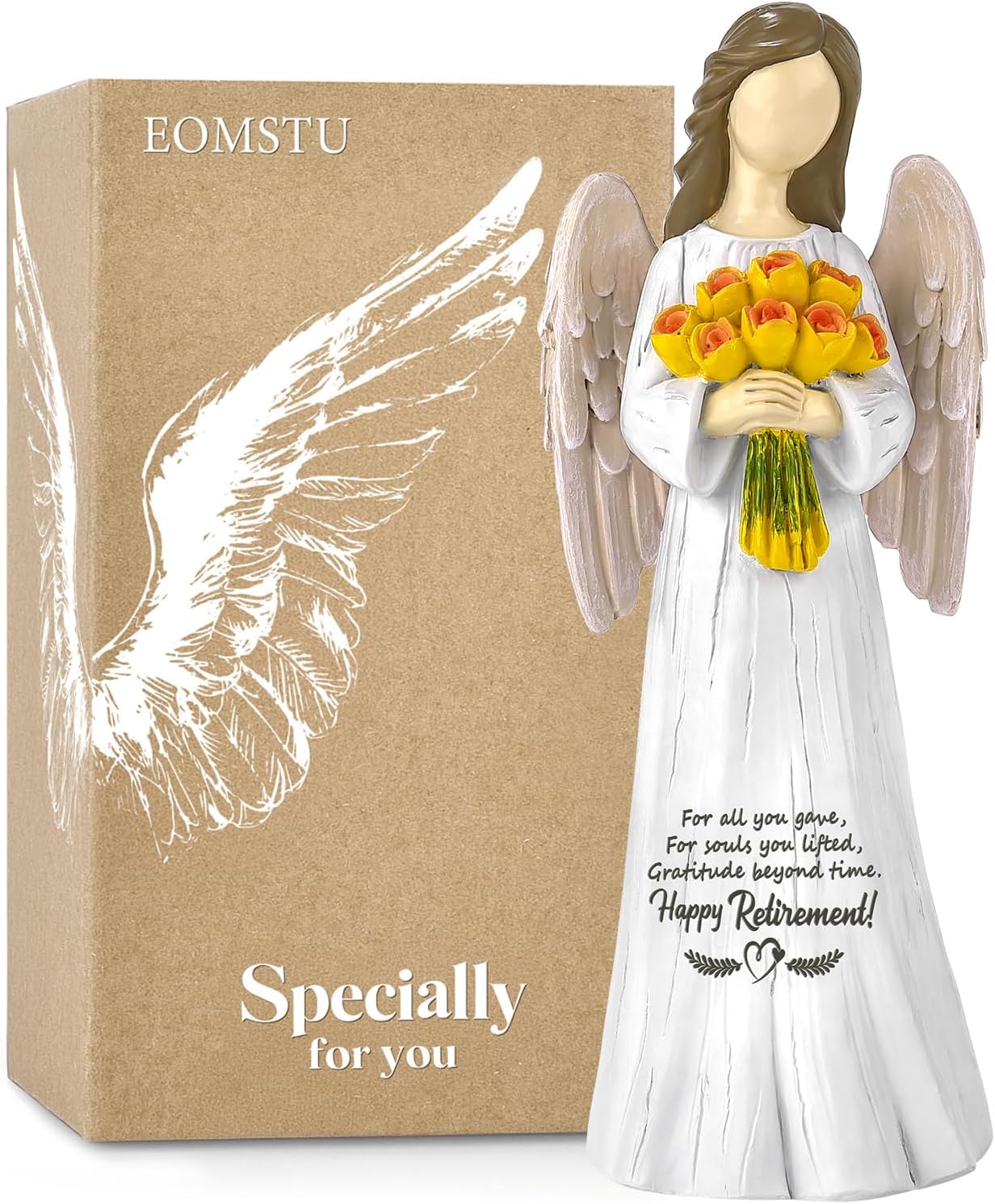 Sentimental Retirement Gifts for Women | Hand-Painted Angel Figurine - Perfect Gift for Teachers, Nurses & Friends - 7”