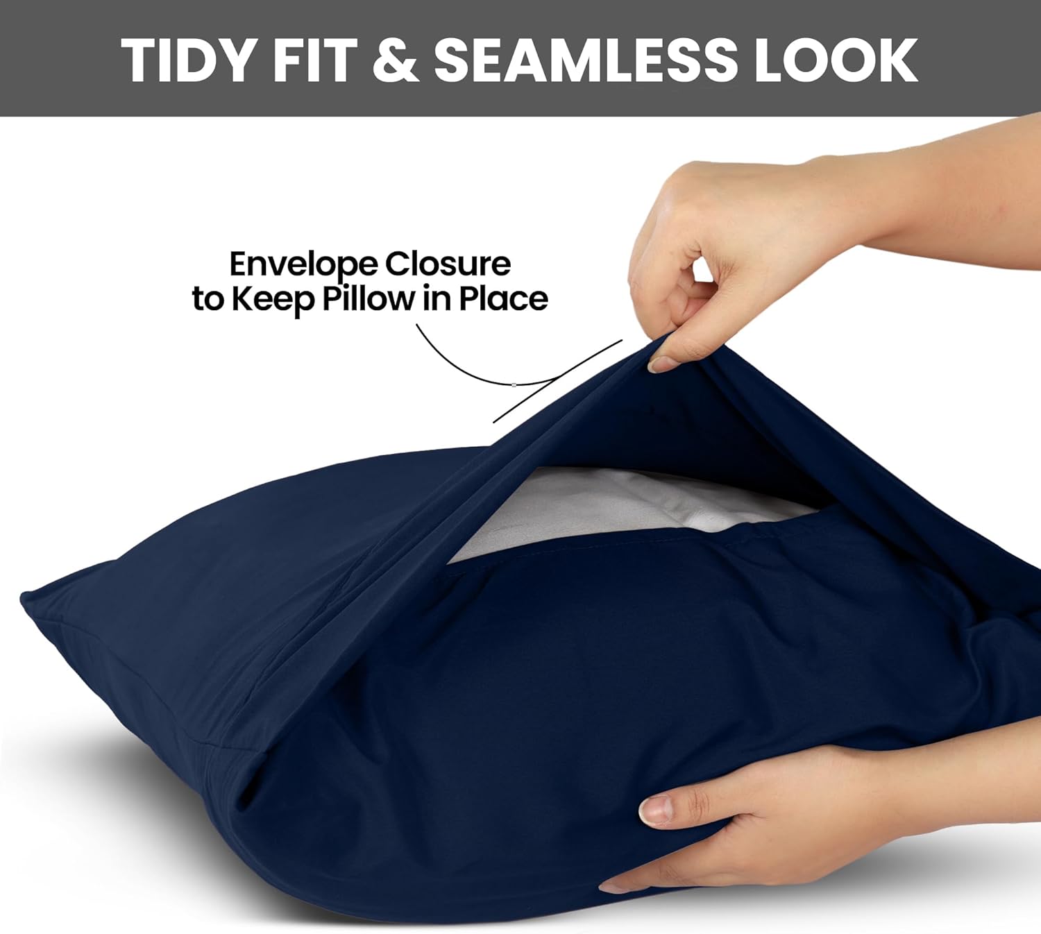 Utopia Bedding Queen Pillow Cases - Soft Brushed Microfiber - 2 Pack, Navy | Fade Resistant 20 x 30 Inches