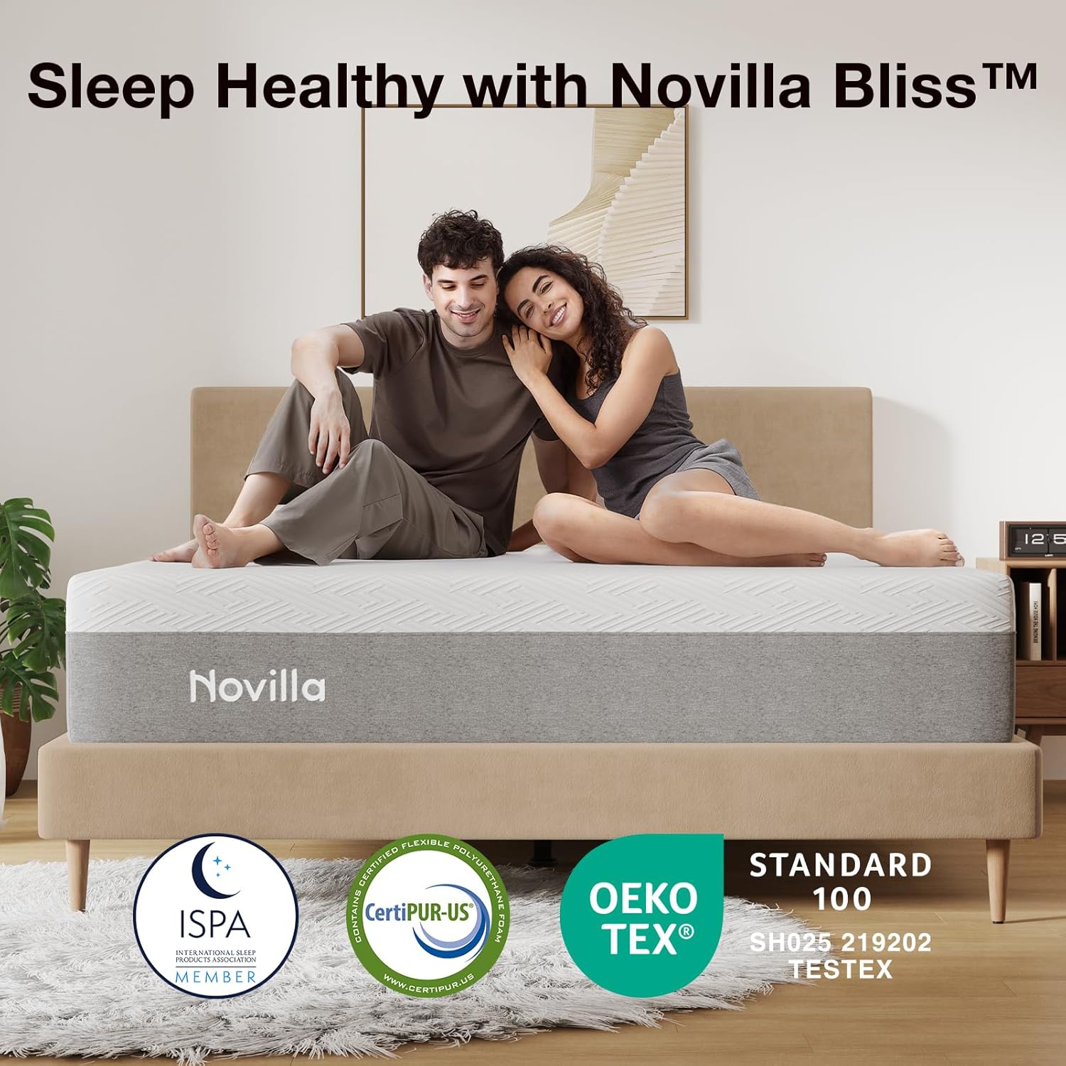 Novilla Twin Size Mattress - 12 Inch Gel Memory Foam for Cool Comfort & Pressure Relief | Medium Plush Feel