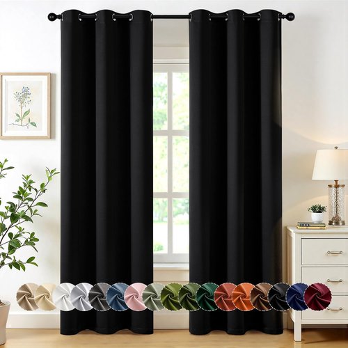 MIULEE Blackout Curtains - Thermal Insulated Room Darkening Drapes | 78-Inch Grommet Top, 2 Panels