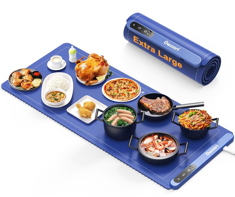Warming Mat for Food Extra Large - Roll Up Food Warming Mat with 6 Level Adjustable Temperature, Fast Full Surface Heating Silicone Electric Warming Tray for Parties, Buffets, Home Use, Travel