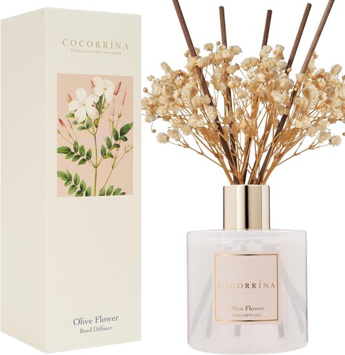 Cocorrína Reed Diffuser - Refreshing Olive Flower Scent for a Calming Atmosphere