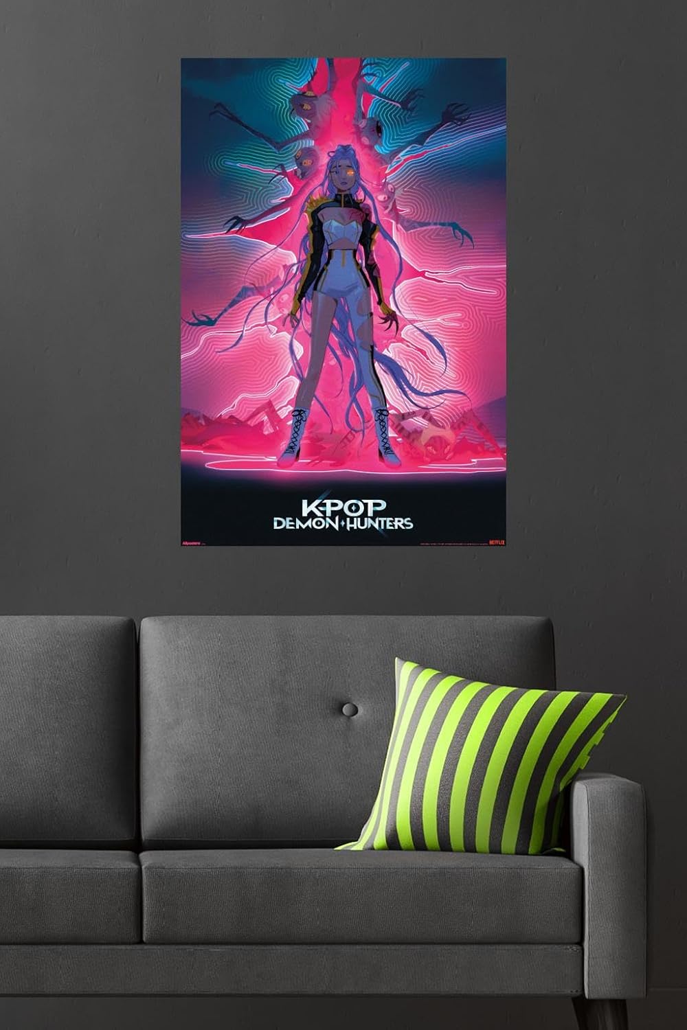 Netflix KPop Demon Hunters Wall Poster - Rumi Dimensional Rip Design, Unframed 34L x 22.4W