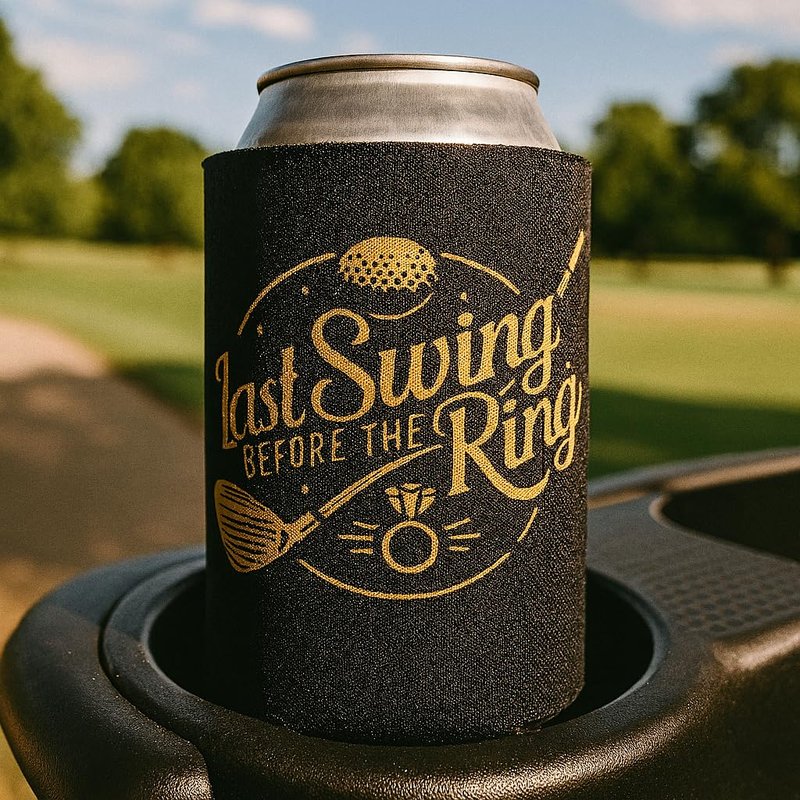Brosash Last Swing Before the Ring Can Coozies – 8-Pack Bachelor Party Golf Coolers for Groom & Groomsmen | Funny Beer Coolies Golfing Weekend Groom To Be Wedding Gifts Groomsman Proposal Box Ideas