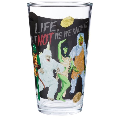 Silver Buffalo Star Trek Quotes Featuring Kirk, Spock, McCoy, and Uhura 4 Pack Pint Glass Set, 16 Ounces
