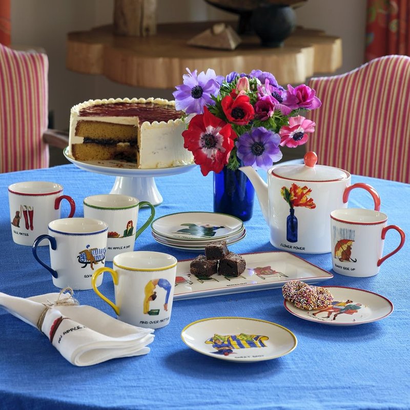 Spode Kit Kemp Doodle 32oz Teapot | Flower Power Tagline | Fine China | Dishwasher Safe | Elevate Your Afternoon Tea Experience | Perfect for Brewing and Serving Tea | Ideal Gift for Tea Enthusiasts