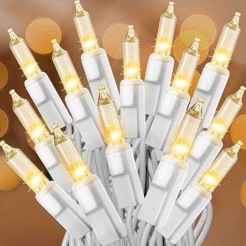 Clear Christmas Lights - 66FT Warm White Mini Lights with 200 Bulbs | Indoor & Outdoor Holiday Decor