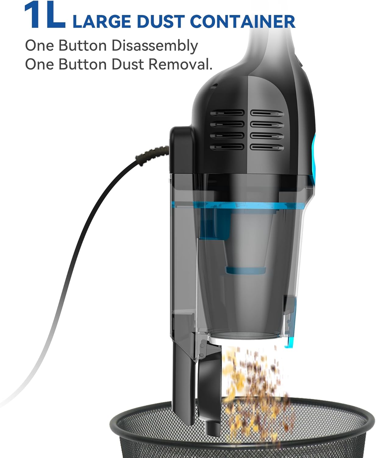 Vazone R6X Corded Stick Vacuum - 20Kpa Powerful Suction | 16Ft Cord, 2-in-1 Handheld for Pet Hair & Hardwood Floors