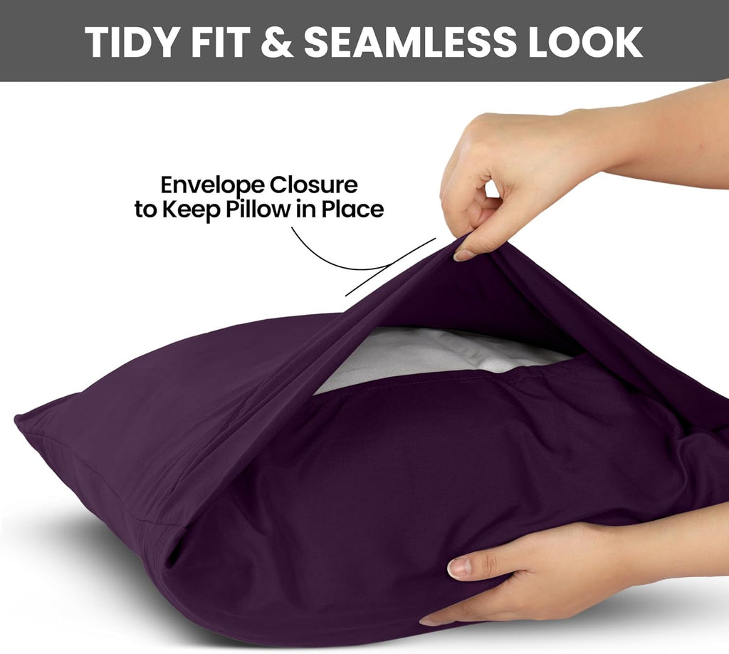 Utopia Bedding Queen Pillow Cases - Soft Brushed Microfiber - 2 Pack, Fade Resistant | 20 x 30 Inches, Purple