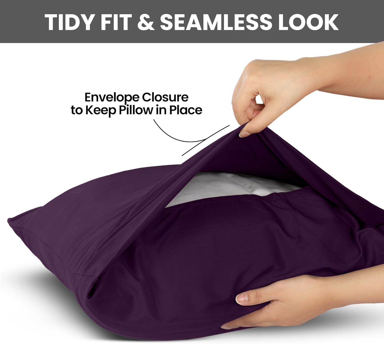 Utopia Bedding Queen Pillow Cases - Soft Brushed Microfiber - 2 Pack, Fade Resistant | 20 x 30 Inches, Purple