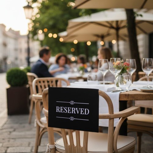 24 Pcs Reserved Seating Signs for Chairs Church Pew Reserved Chair Signs Placeholder with Printed Words for Weddings Parties Celebrations Receptions Church or Event