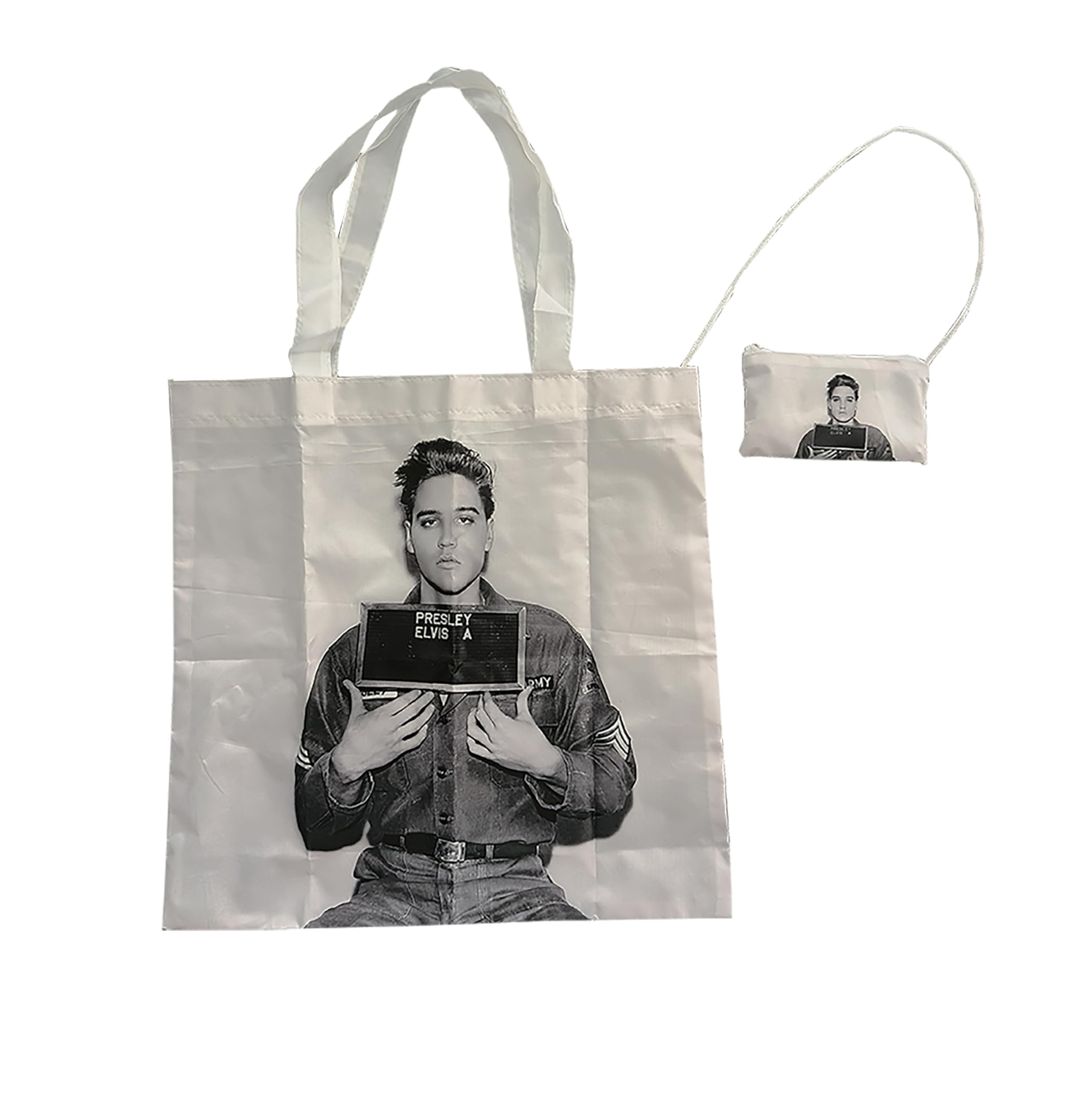 Elvis Presley Bag with Handy Pouch Featuring his Military Enlisting Photo - Mid-South Products