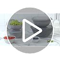 12-Piece Plastic Mixing Bowls Set with Lids - Blue Embossed Nesting Bowls