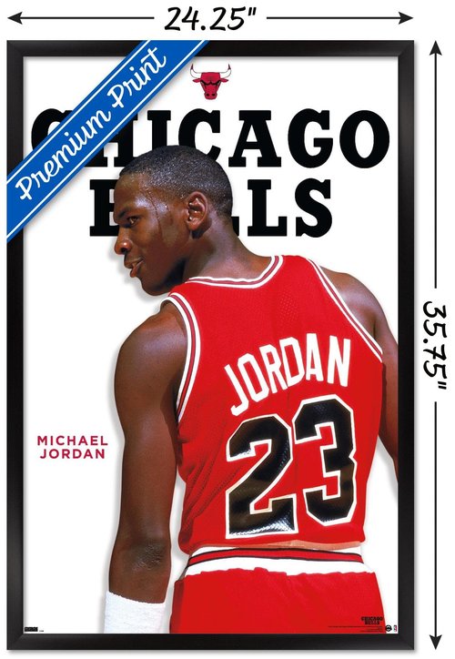 Michael Jordan - Feature Series Wall Poster, 34L" x 22.4W", Black Framed Version