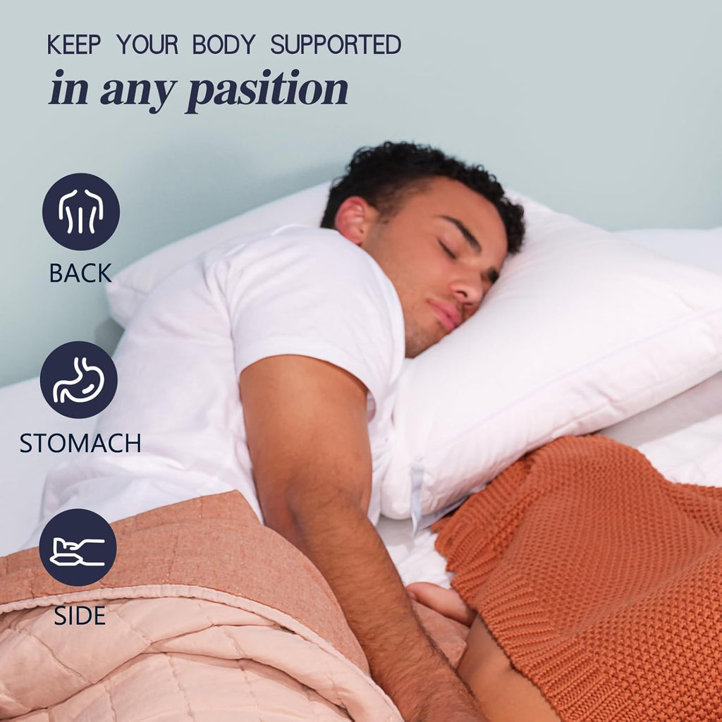 Nuzzle Cooling Adjustable Pillow - Luxury Queen Size for Side Sleepers | Soft & Firm Support