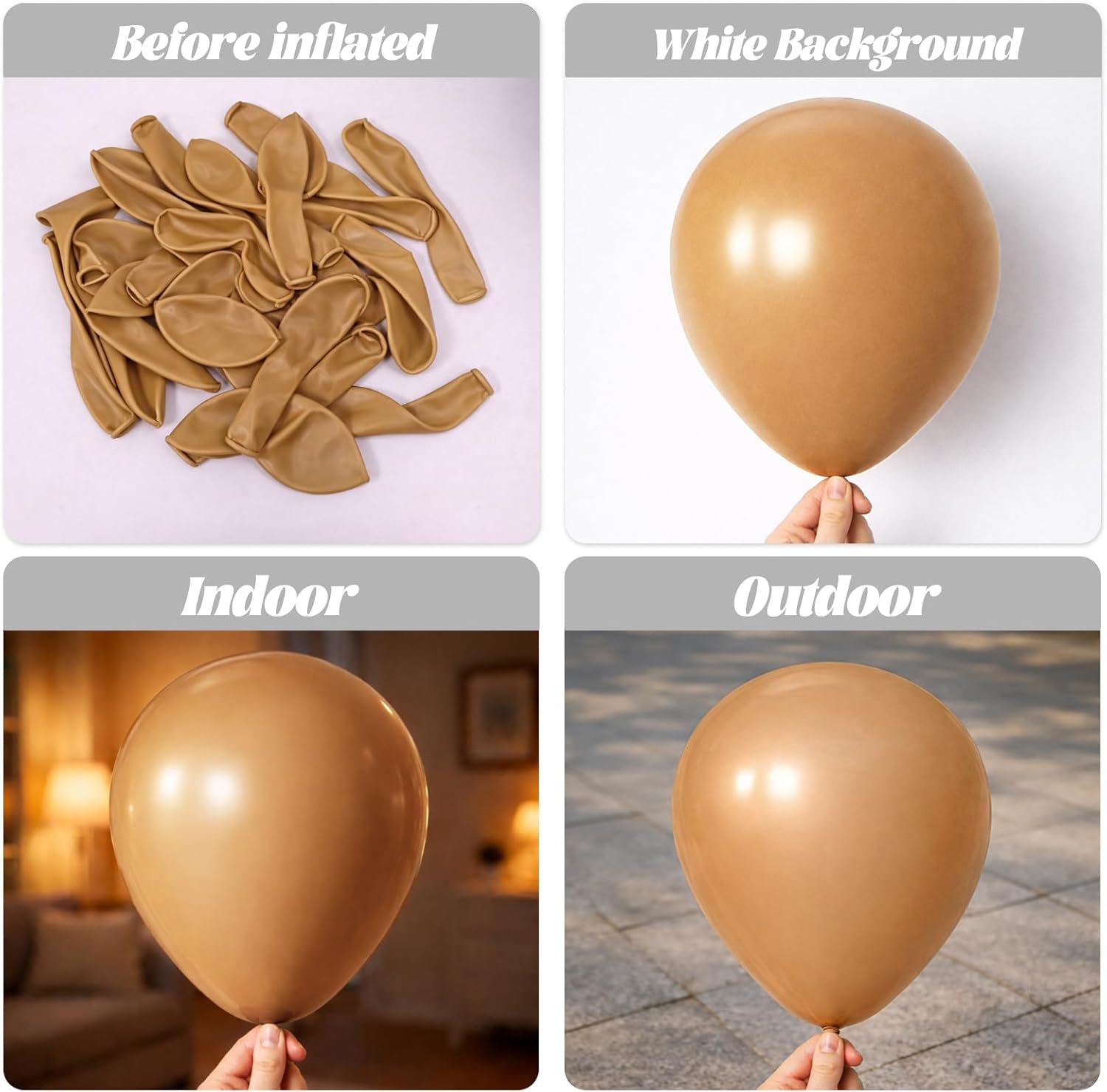 Voircoloria Brown Balloon Garland Arch Kit - 90 Pack of Various Sizes for Graduation, Weddings & Parties