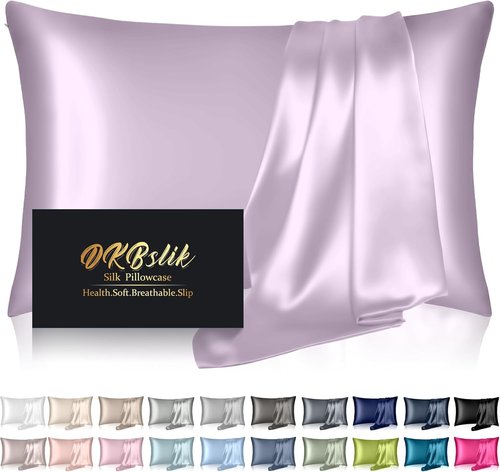 **Skiennix Mulberry Silk Pillowcase - Anti-Acne Cooling Beauty Sleep | Queen Size Lavender**