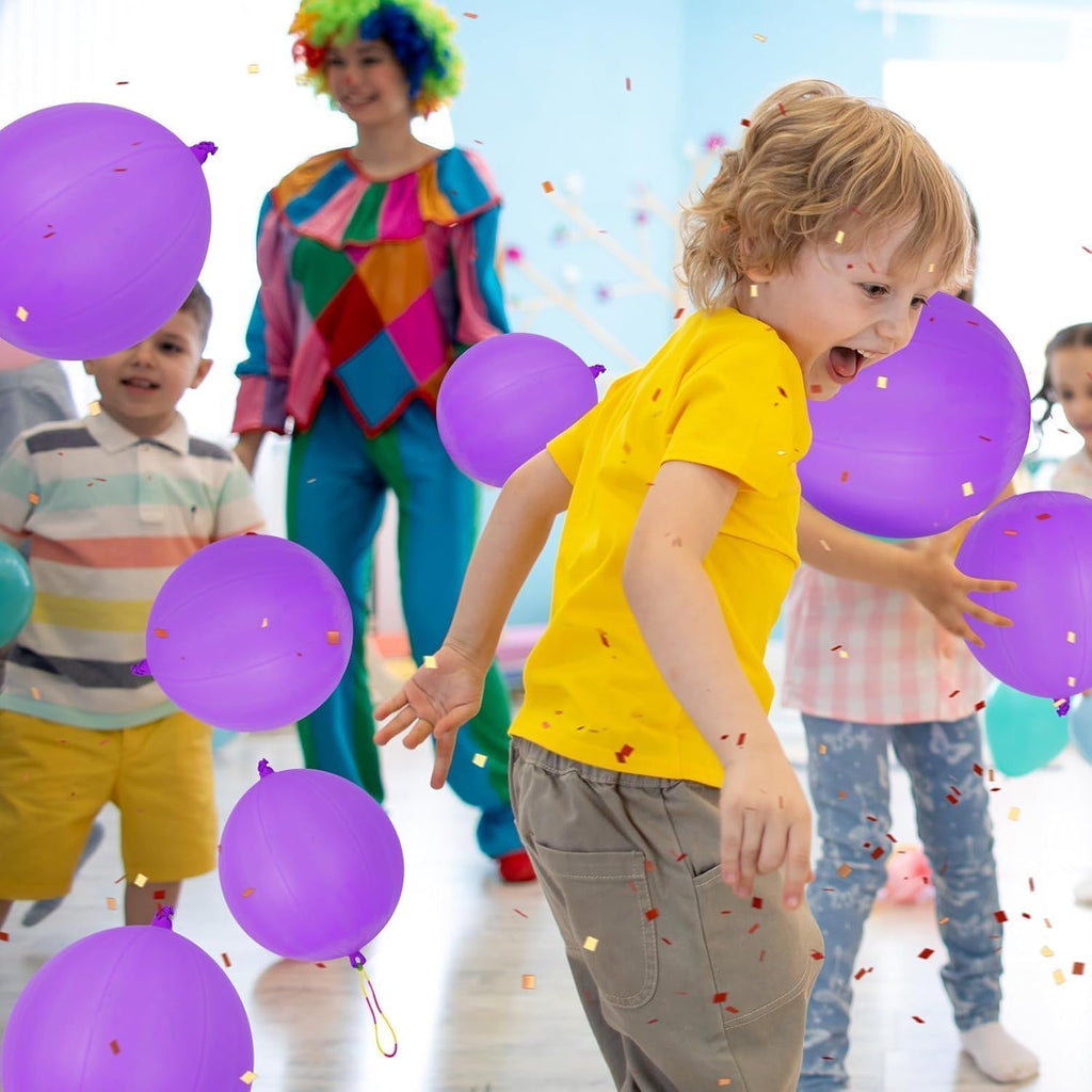 Purple Punch Balloons by [Brand Name] - 36 Pcs with Rubber Band Handle for Easy Grip | Perfect for Kids’ Birthday Parties