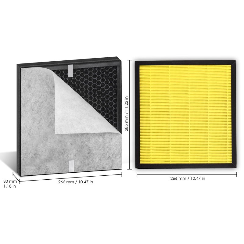 3+6 Pack PR1 Filter Pet Care Replacement Filter for Mooka PR1 Air Purifier, H13 True HEPA Filter, 3-in-1 Activated Carbon Filter for Home Large Room up to 2200sq.ft, with 6 Pieces Washable Pre-Filters