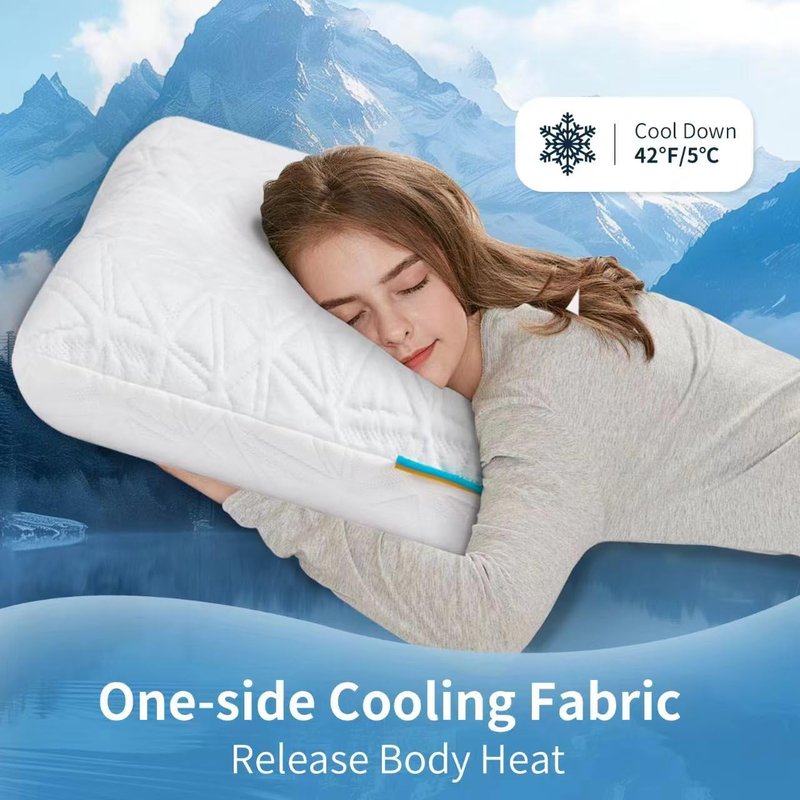 Furlupy Cooling Memory Foam Pillows for Sleeping, Cooling Gel Pillow for Hot Sleepers, Bed Pillow for Side, Back and Stomach Sleepers, Luxury Firm Gel Pillow for Neck Pain Relief