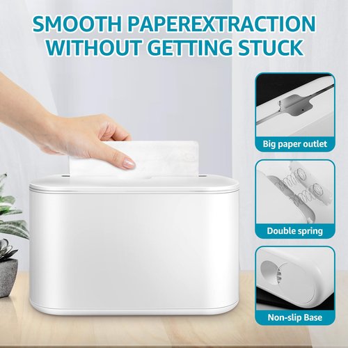 Abizarch Countertop Paper Towel Dispenser, 12.6"4.5" Large Non-Slip Bottom Napkin Dispenser, Commercial Multifold Paper Towel Holder with Visible Window for Kitchen, Bathroom, Toilet, Hotel