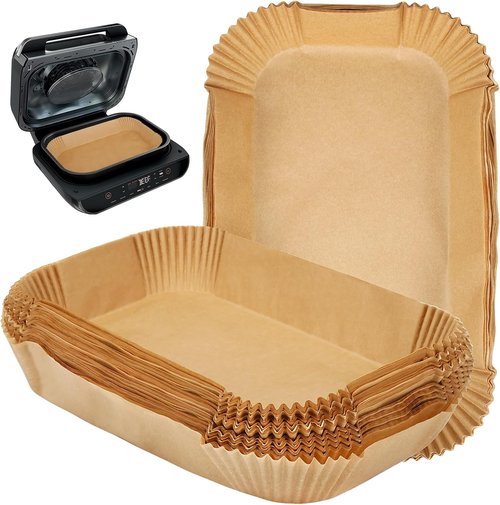 BYKITCHEN Air Fryer Liners - Set of 100 Rectangle Parchment Paper for Ninja Foodi Smart XL Grill