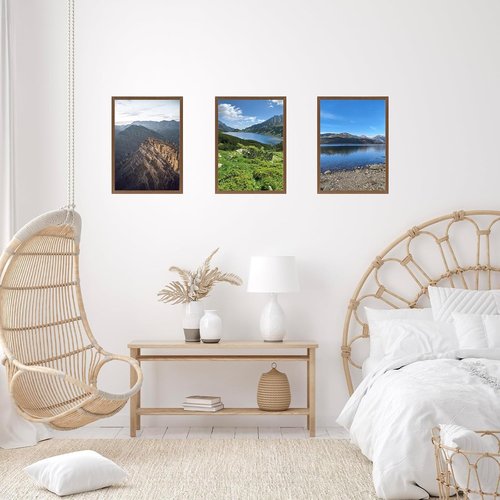JCJMY Picture Frame - 10x14 Inch Brown for Diamond Art | Horizontal & Vertical Wall Hanging, Shatter-Resistant Plexiglass