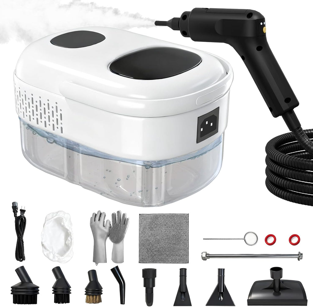 Skiennix Steam Cleaner - 2500W High-Pressure Portable Steamer with 1.4L Tank & 14 Accessories | Fast Heat-Up in 15s