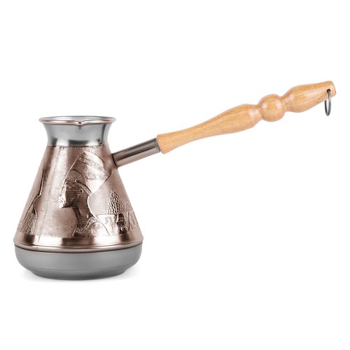 Egypt Copper Cezve Large 23.7 fl oz Ibrik Coffee Pot Greek Coffee Pot with Wooden Handle