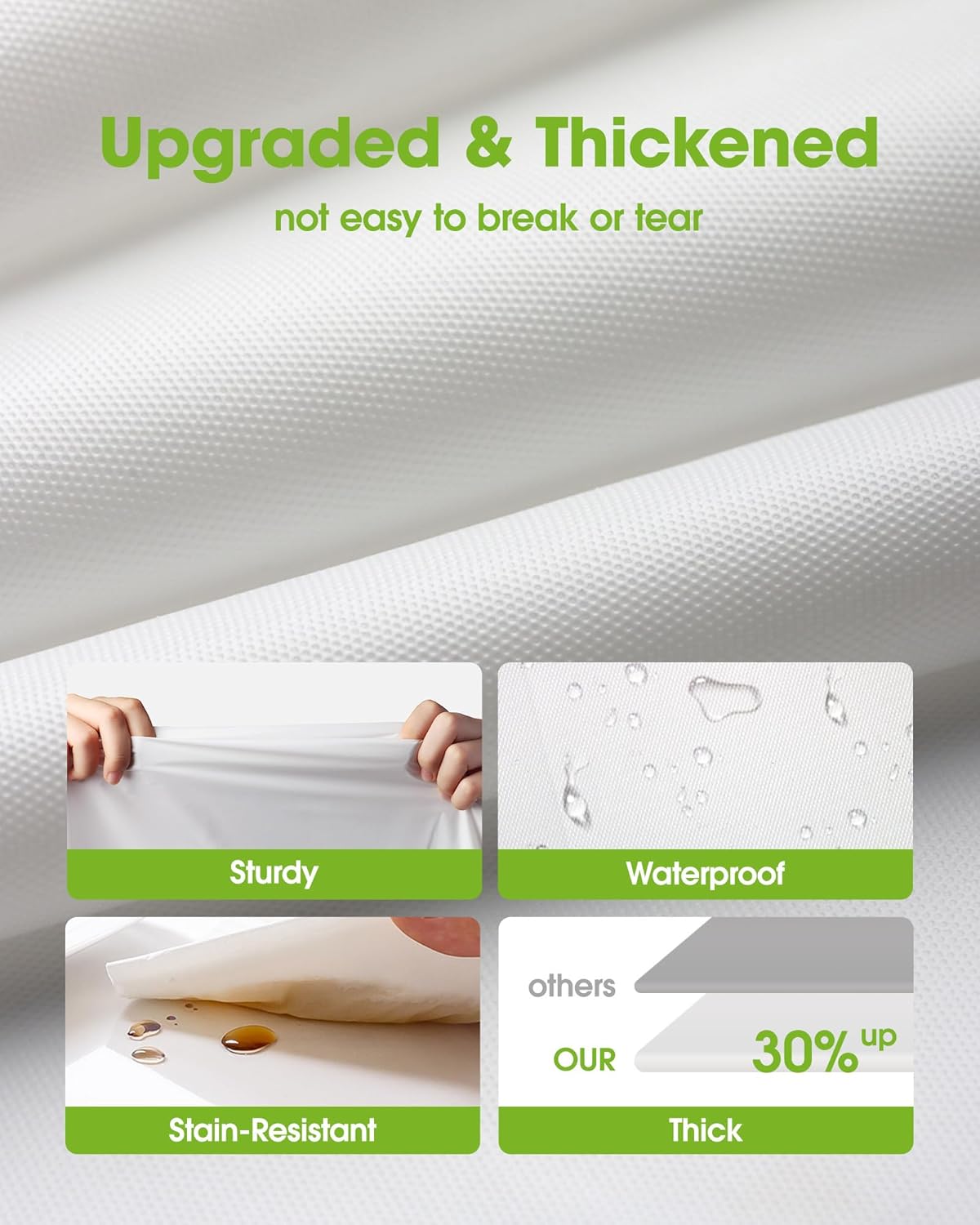 Pureegg Disposable Plastic Tablecloths - 10 Pack, 54 x 72 Inch, Leakproof & Sturdy for Parties, Picnics, Weddings - White