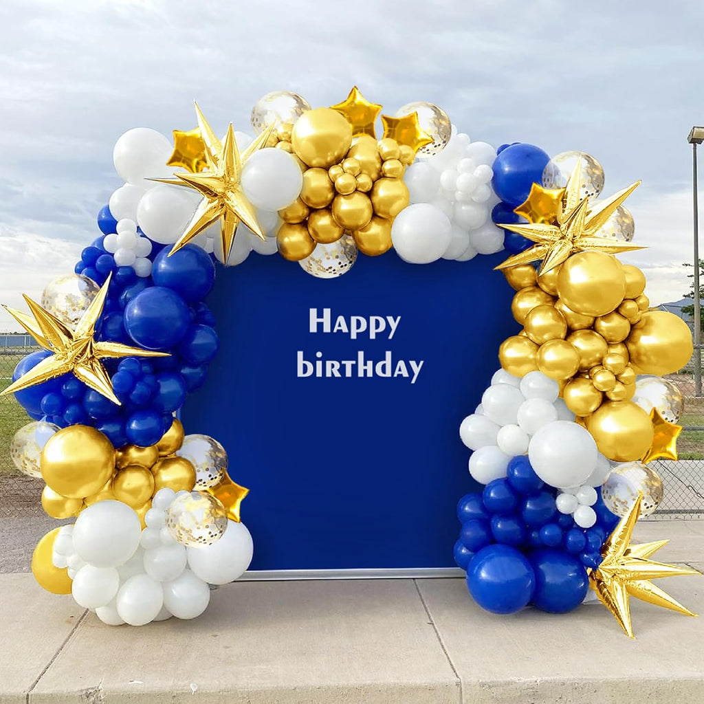 Royal Blue & Gold Balloon Arch Garland Kit by [Brand Name] - 187PCS for Baby Showers, Weddings & Parties