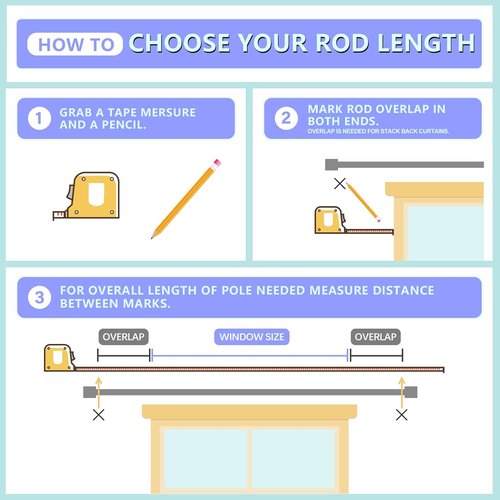 Byondeth Curtain Rods - Adjustable 16 to 60 Inches | 1-Inch Diameter with Aluminum End Caps, Silver Gray