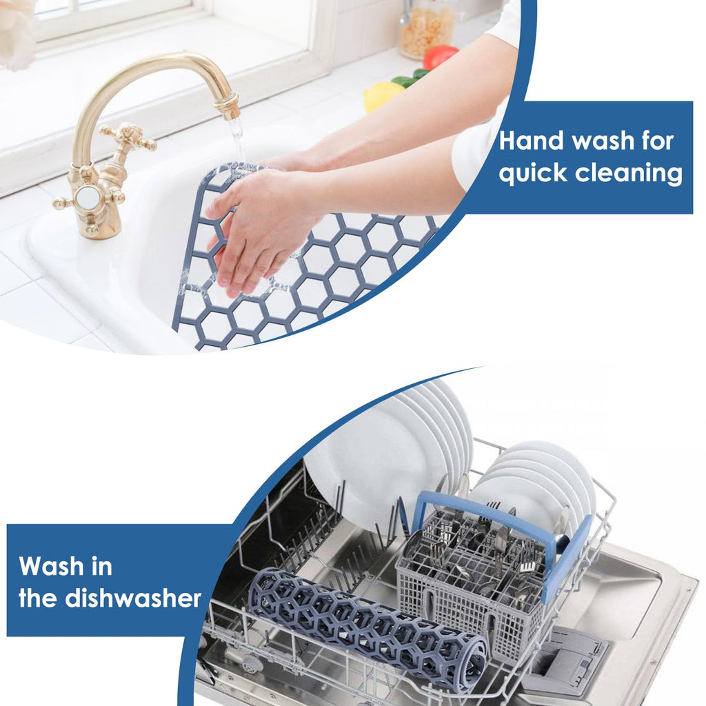 Bestjing 2 Pack Silicone Sink Protectors for Kitchen Sink with Center Drain - 12" x 11" Kitchen Accessory, Non-Slip Heat-Resistant Mat for Bottom of Porcelain Stainless Steel, Dishwasher Safe