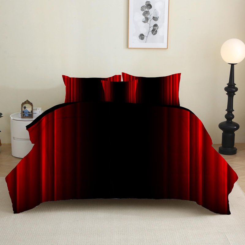 PALENVILI 6Pcs Red and Black Comforter Set Queen Size Bed in a Bag for Kids Boys Girls Teens Soft Lightweight Queen Bedding Set with Sheets All Season