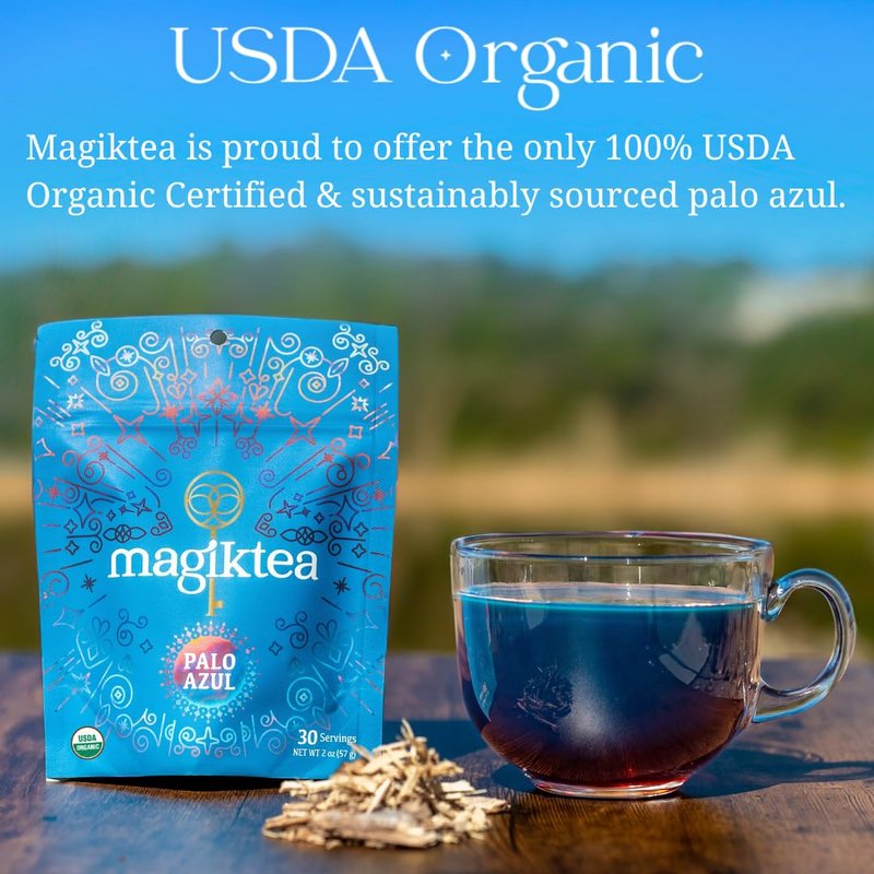 Magiktea Palo Azul, Loose Tea 2 oz (30 cups), USDA Organic, Kidneywood, Caffeine-Free