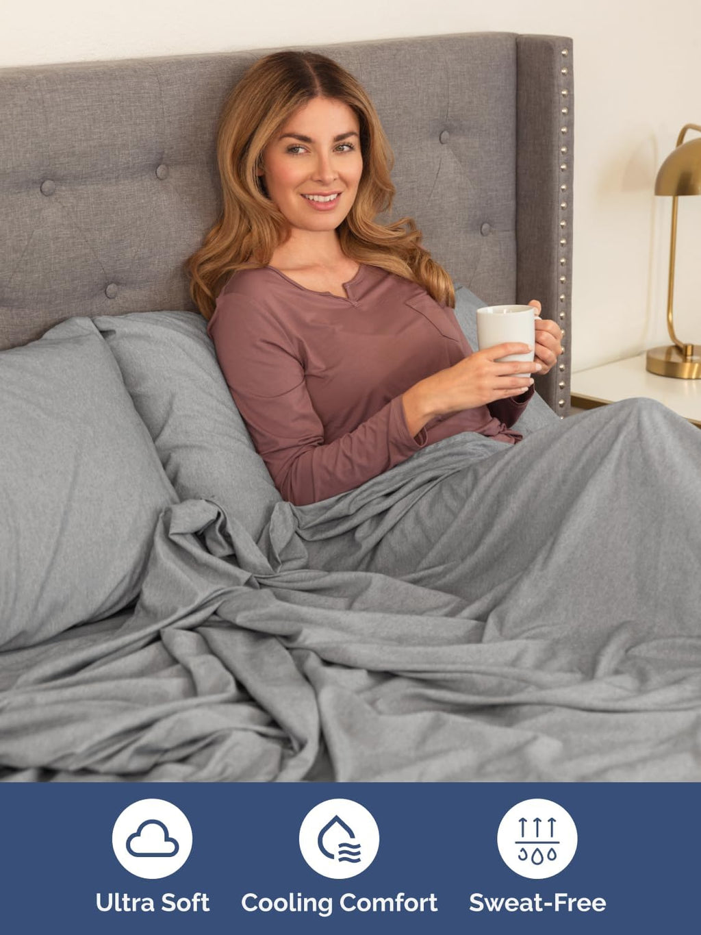 Skiennix Extra Deep King Sheet Set - 6 Piece Breathable Cooling Bedding - Soft Wrinkle-Free Heathered Grey