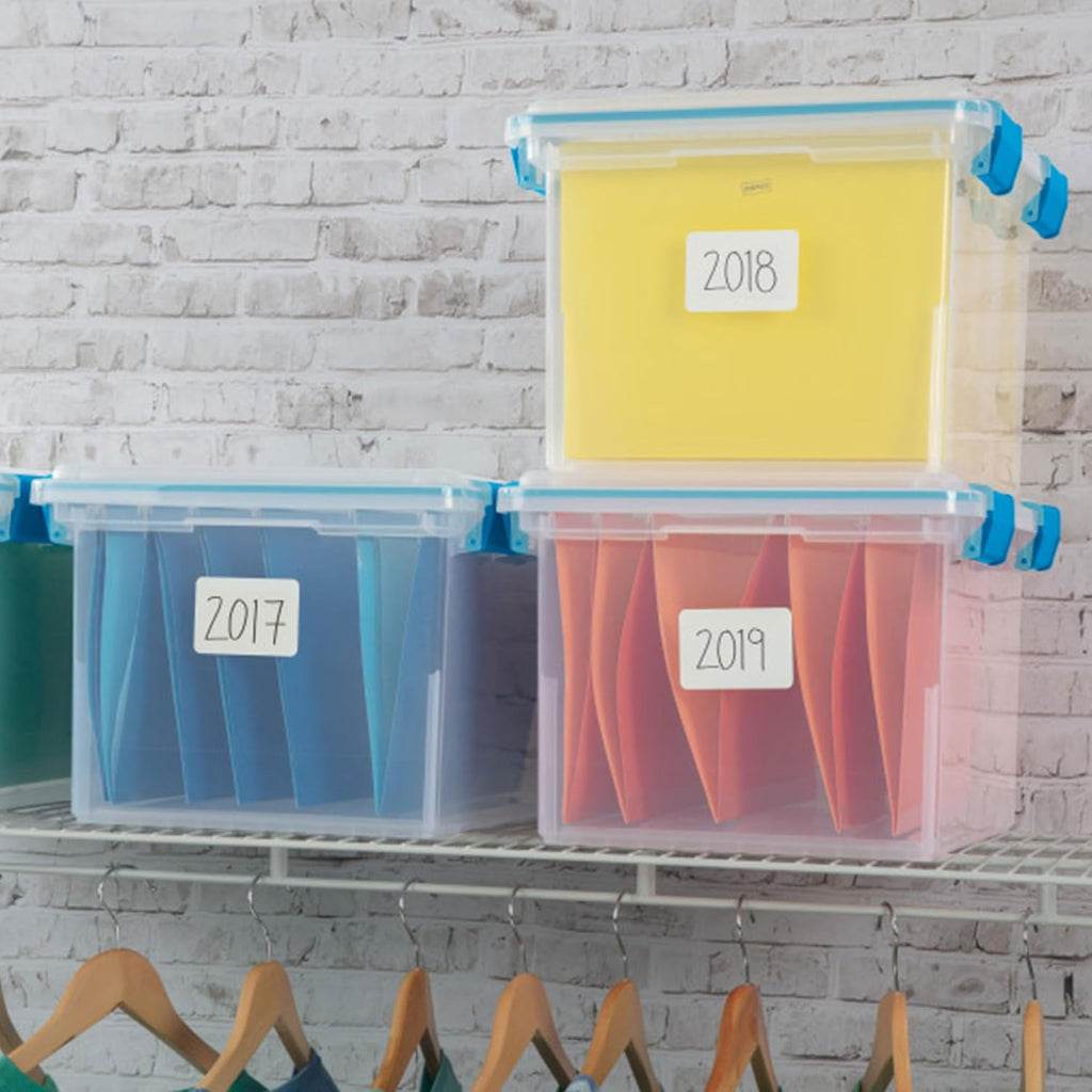 Sterilite 4-Pack Gasket Box | Weather-Resistant 32 Quart Storage Bins with Latching Lids - Heavy-Duty Organizers for Home and Office