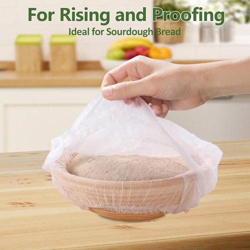 Banneton | 100 Pack Non-Stick Bread Proofing Basket Liners - BPA-Free, Elastic Design for Easy Dough Release