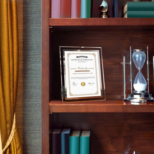 Hoikwo 8.5x11 Picture Frames - 6 Pack Silver Glass Frames for Diplomas & Awards | Tabletop Display
