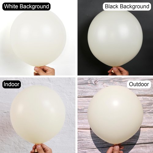 Beige Balloons by [Brand Name] - 150-Piece Pack with 18", 12", 10", & 5" Sizes for Birthday & Wedding Decor