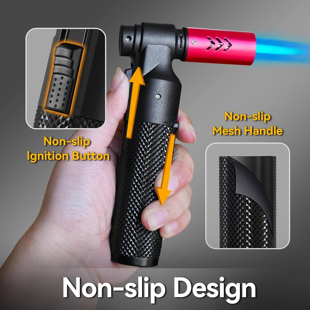 Zoocura Butane Torch Lighter - Refillable Mini Jet Flame for Camping, Grilling, and Culinary Use | 2 Pack
