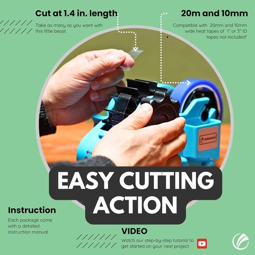 Echomerx Tape Dispenser - Multi-Roll Pre-Cut Sublimation & Heat Resistant for Cricut | 1" & 3" Large Core, Blue