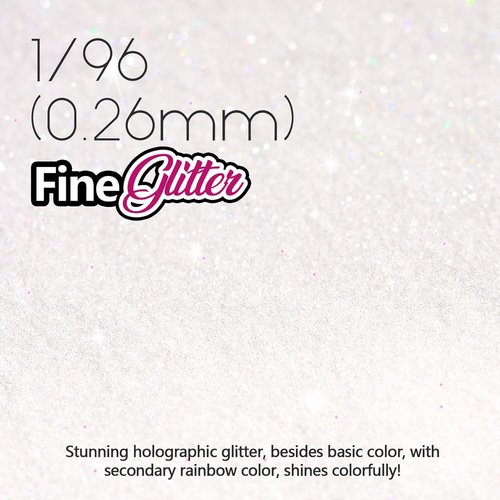 LEOBRO Holographic Fine Glitter - White Glitter for Crafts, Resin, Jewelry | 100g / 3.5oz