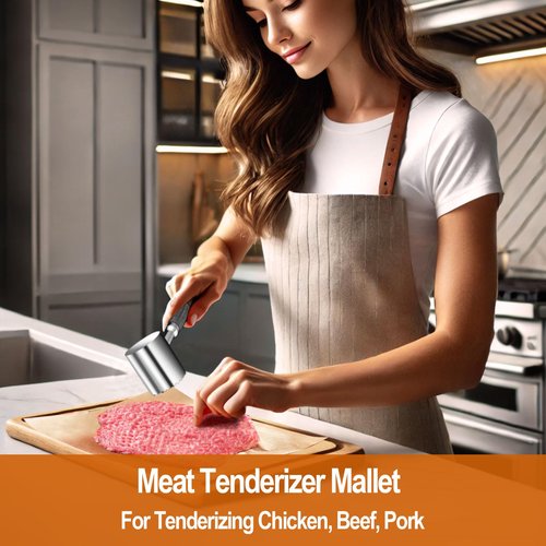 Bofuyuan Meat Tenderizer Mallet - Lever Labor-Saving 304 Stainless-Steel Meat Tenderizer Tool for Tenderizing Chicken, Beef, Pork
