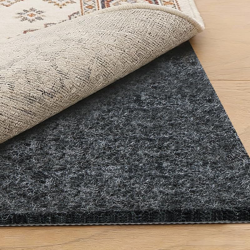 Non-Slip Rug Pad 2.1 x 3.1 Ft, Dual-Surface Felt and Rubber Gripper