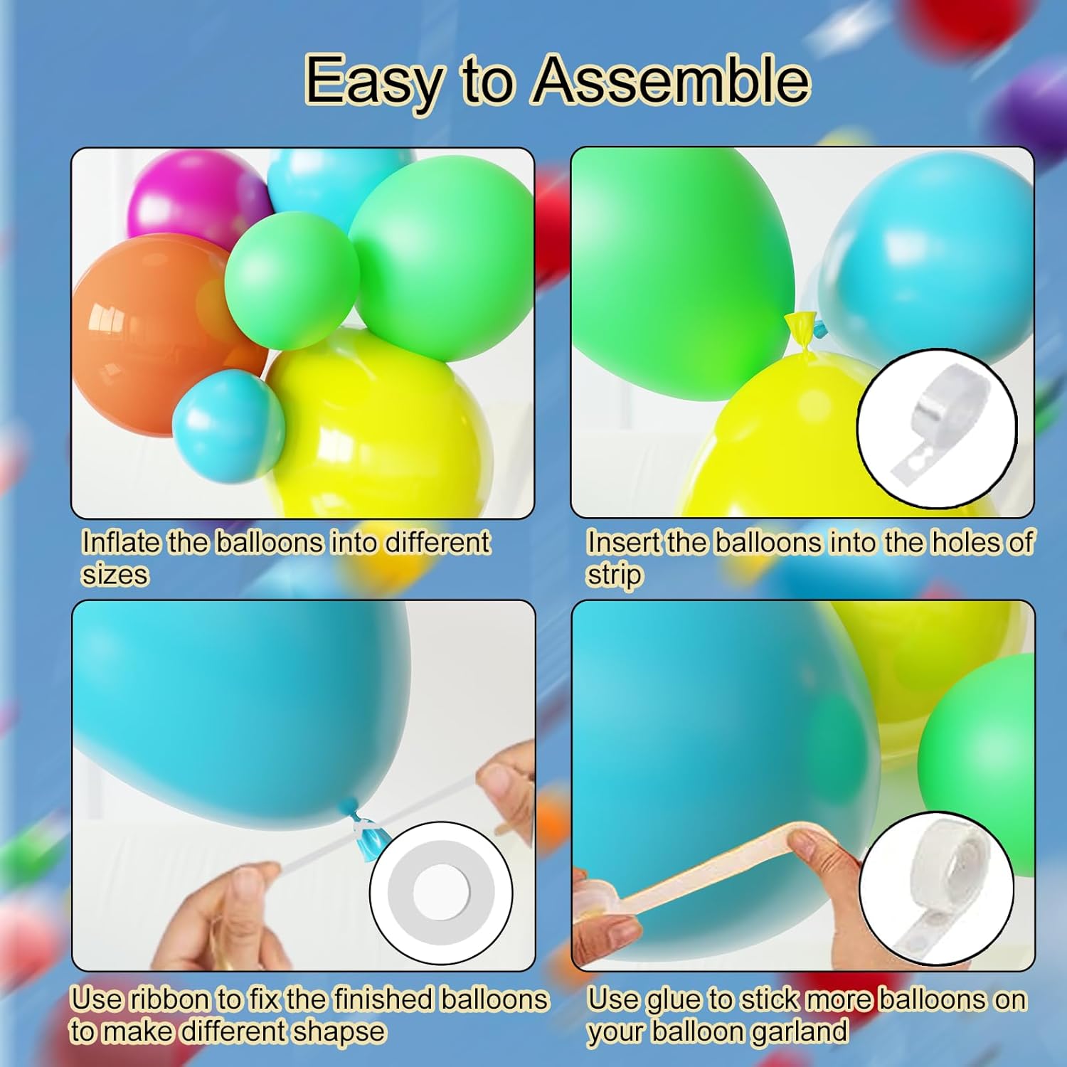 Skiennix Tropical Balloon Arch Kit - 119 Pcs Hawaiian Latex Balloons for Summer Party Decor