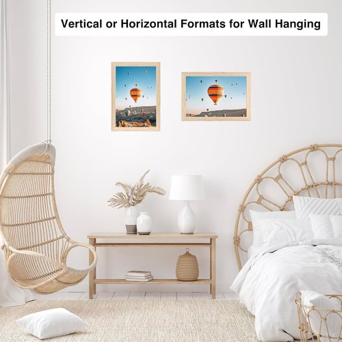 JCJMY 6x9 Picture Frame - Versatile Wall & Tabletop Display | Shatter-Resistant Plexiglass, Natural Finish
