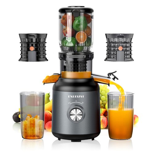 Juicer Machines, Cold Press Juicer with 4.2'' Large Feed Chute, Fit Whole Fruit and Vegetable Slow Juice Extractor Machine, 250W Masticating Juicer Easy To Clean, High Juice Yield, BPA Free