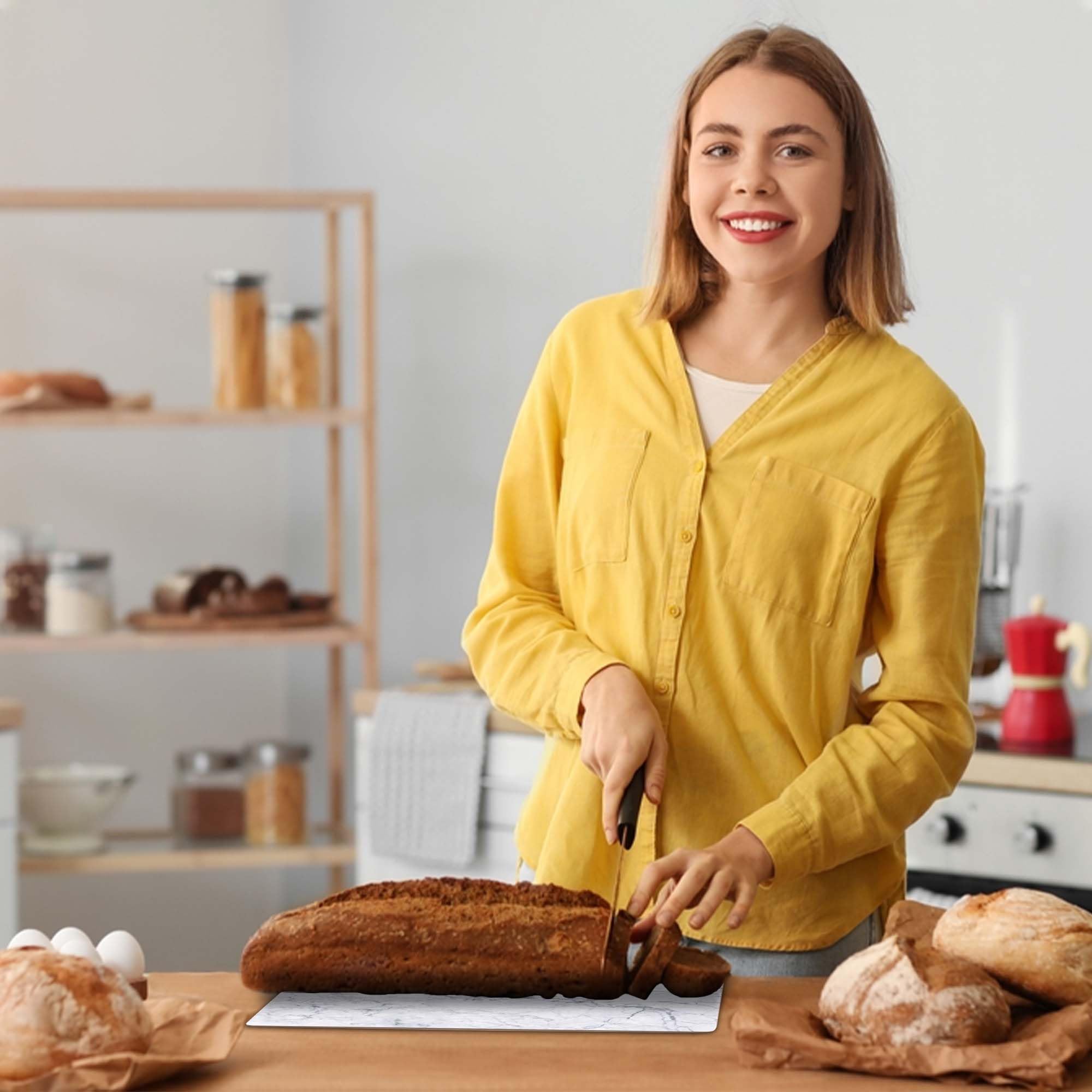 Pagnanno. Chopping Board-Catering Cutting Set-Kitchen Board-Glass Worktop Savers-Sink Chopping Board-Large-Worktop Protectors Heat Resistant-Marble Effect Grey (Design 1, 20 x 16 inches (Pack of 1))