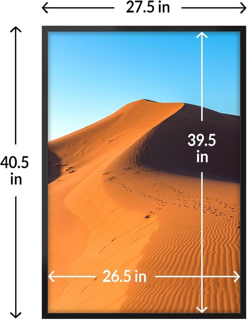 LaVie Home 27x40 Black Picture Frame - HD Plexiglass Wall Display for Vertical or Horizontal Use